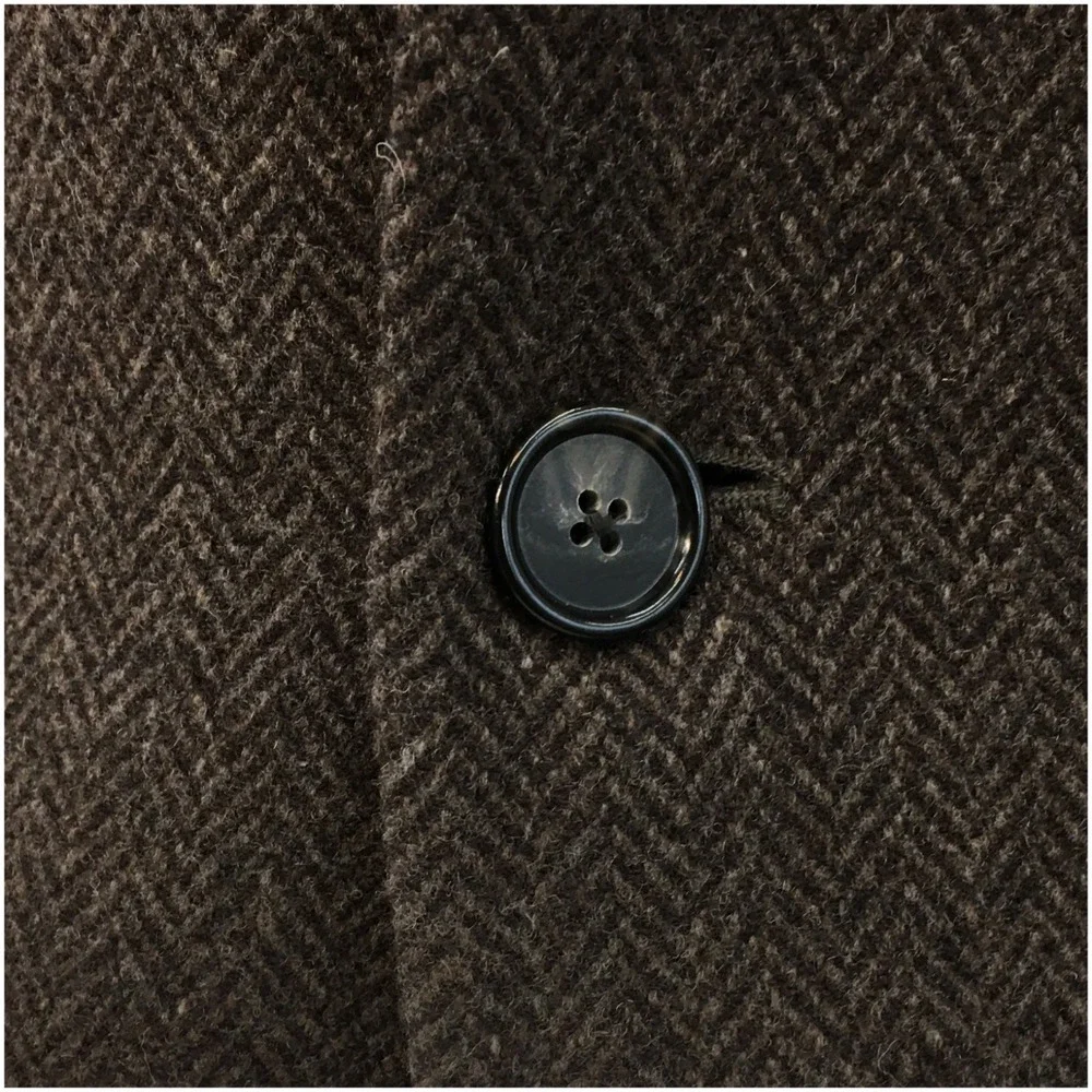 JOS‎ A BANK Mens Tweed Overcoat Long Coat Jacket Wool Size 40S Casual Blazer